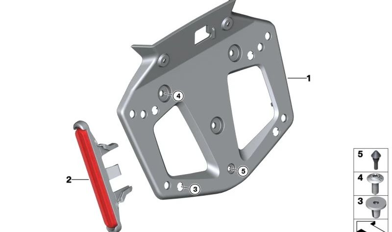 Portatarga posteriore OEM 63267105882 per BMW Motorrad R 1300 GS, R 1300 GS Adventure. BMW Motorrad originale.
