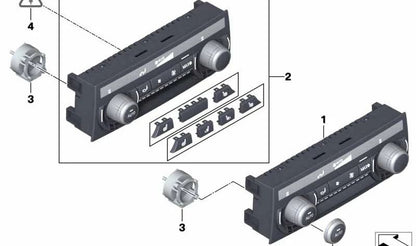 Dispositivo mando climatizador posterior OEM 61319290750 para BMW F07, F10, F11, F06, F01, F02, F03, F04 y más. Original BMW.