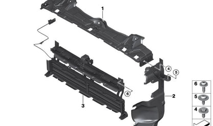 Conducción de aire radiador superior OEM 51745A01619 para MINI F56 BEV LCI (03/2020 — 01/2024), MINI Cabrio F57 BEV (12/2022 — 09/2023). Original MINI.