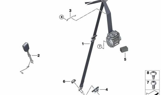 Oberer vorderer Gürtel für BMW G15 (OEM 72117491776). Original BMW