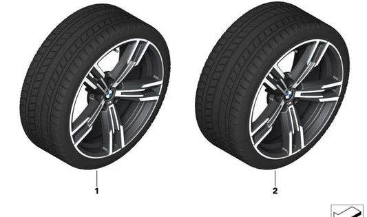 Rueda completa RDC de invierno con neumático de compuesto blando OEM 36115B42457 para BMW G42, G20, G21, G22, G23. Original BMW.