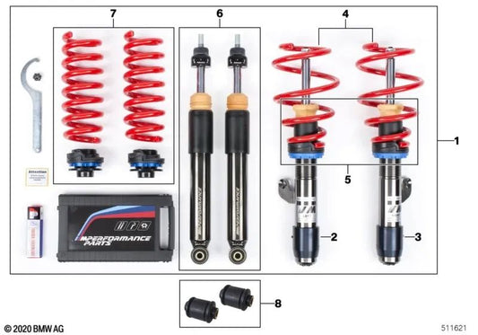 Rear shock absorber for BMW 2 Series F87, F87N (OEM 31302448591). Original BMW