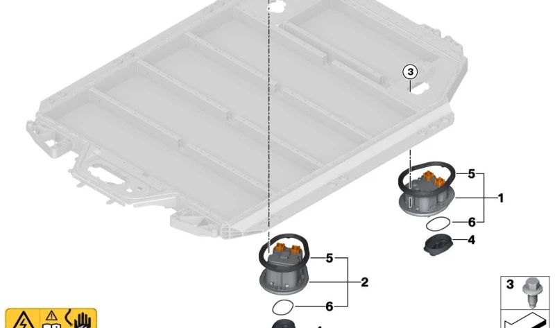 Conector de alta tensión (Ladedose) OEM 61279845441 para BMW X3 G08. Pieza original BMW para el sistema de carga de vehículos eléctricos e híbridos.