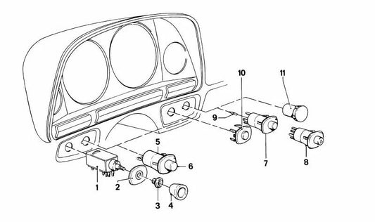Interruptor luz antiniebla trasera OEM 61311363497 para BMW E12. Original BMW.