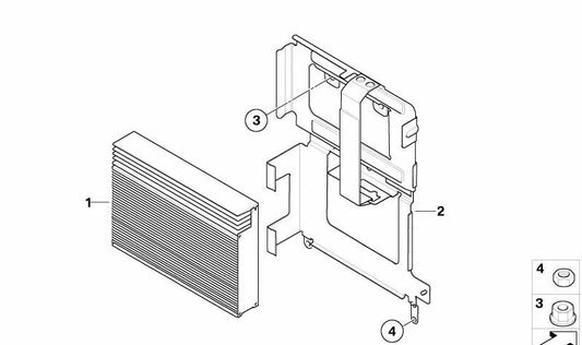 Amporteur pour amplificateur / module vidéo OEM 65157837122 pour BMW Z4 E85, E86. BMW d'origine.