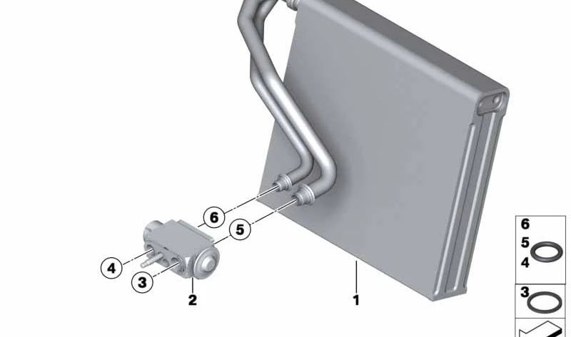 Válvula de expansión OEM 64503452759 para BMW E46 y MINI R55, R56, R57, R58, R59, R60, R61, E83. Compatible con modelos gasolina y diésel. Original BMW y MINI.