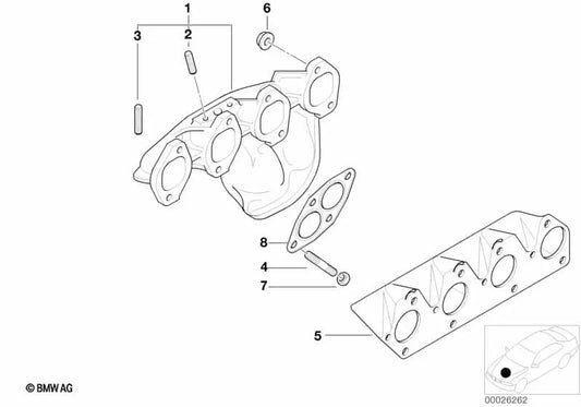 Spargelschraube für BMW 3 E36 -Serie, E46 (OEM 11621437203). Original BMW