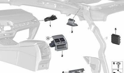 Rejilla de ventilación izquierda OEM 64229399469 para BMW G05, G18, F95, G06, F96, G07. Original BMW.