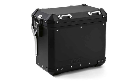 Mesa lateral de alumínio à direita 36L OEM preto 77412472174 para BMW Motorrad F 850 ​​Gs, F 900 Gs, F 850 ​​Gs Adventure, F 900 Gs Aventura, R $ 1200 Gs, R 1250 Gs, R $ 1200 GS Aventura de R 1250 Gs. BMW Motorrad original.