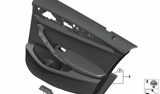 Rechte hintere Türplatte für BMW G30, G31 (OEM 51428090496). Original BMW
