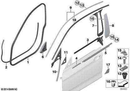 Panel Columna B Puerta Delantera Derecha para BMW Serie 4 F36, F36N (OEM 51357453304). Original BMW