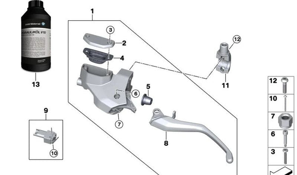 Juego de microinterruptores OEM 32728537609 para BMW Motorrad R 1200 GS, R 1250 GS, R nineT, K 1600 GT, K 1600 GTL, F 750 GS, F 850 GS, R 1200 RT, R 1250 RT, K 1300 S. Original BMW Motorrad.