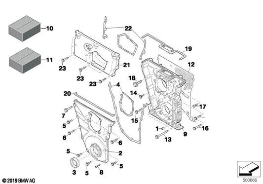 Tampa da caixa de corrente superior para BMW E46, E39, E90, E60 (OEM 11141416566). BMW originais.