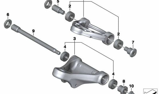 BRANCO LONGITUDINAL OEM 31447714627 para motocicletas BMW K1200GT, K1300GT. BMW Motorrad original.