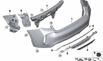 Soporte Parachoques Esquina Trasera Izquierda para BMW F86 (OEM 51128056479). Original BMW