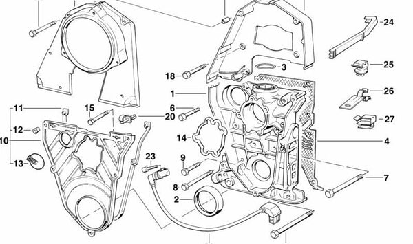 Tapón de cierre para BMW Serie 3 E30, E36, Serie 5 E34 (OEM 11141715316). Original BMW