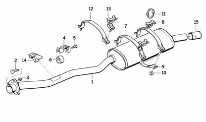Silenciador trasero para BMW Serie 3 E30 (OEM 18101705813). Original BMW