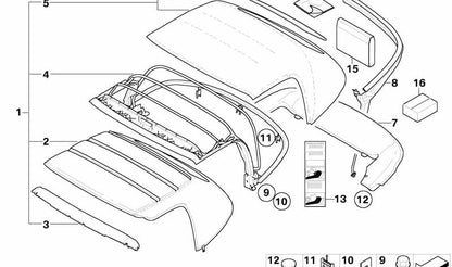 Kit de Reparación de Persenning para BMW Z8 E52 (OEM 54347057683). Original BMW