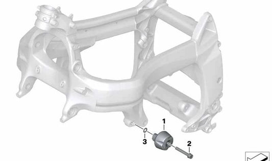 Protección de rebotamiento izquierda OEM 46717687729 para motos BMW K1200S, K1300S, K1200R, K1300R. Original BMW Motorrad.