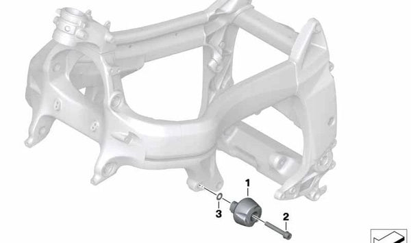 Protección de rebotamiento izquierda OEM 46717687729 para motos BMW K1200S, K1300S, K1200R, K1300R. Original BMW Motorrad.
