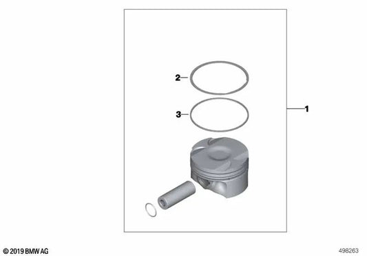 Anillo escurridor de aceite OEM 11251415567 para BMW E36 318iS Class 2, motor S14. Original BMW.