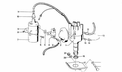 Bobina de encendido OEM 12131357294 para BMW E21, E12, E24, E23. Repuesto original BMW.