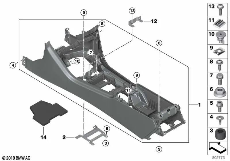 Plug-in Connection Bracket for BMW F91, F92, G14, G15, G16 (OEM 61139205561). Original BMW.