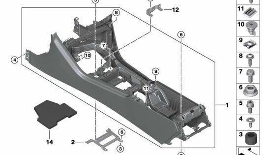 Adjustment element for BMW 6 Series F06, F12, F13, 8 Series F91, F92, G14, G15, G16 (OEM 07149232402). Genuine BMW
