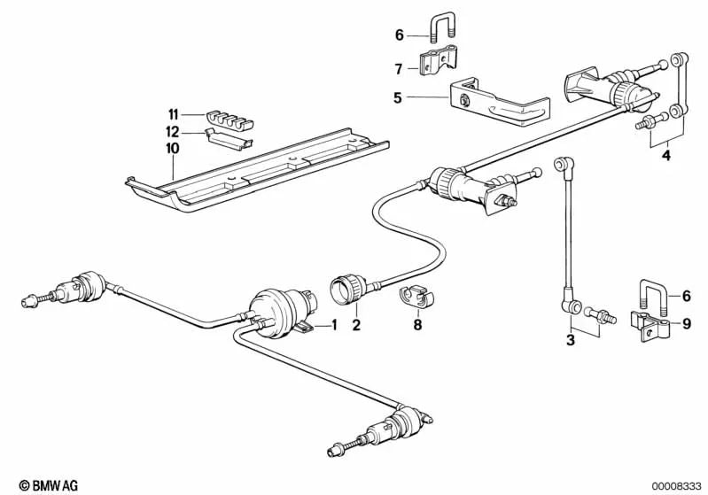 Bügel para BMW E30, E12, E28, E34, E24, E23, E32, E38 (OEM 37121123877). Original BMW.