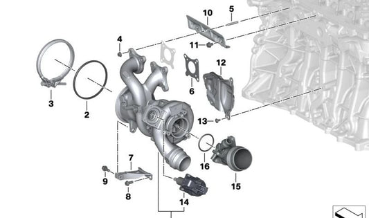 Turbocompresor OEM 11657934332 para BMW G42, G01 (X3), G02 (X4), G29 (Z4). Original BMW.