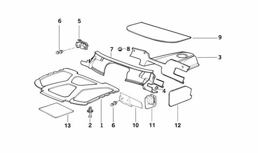 Acoustic insulator of the vain motor OEM 51488144786 for BMW E36 {316i Ca1, Ca2, CA7, CA8, CE1, CE2, CG1, CG2, CS1, CS2}. BMW original front isolation.