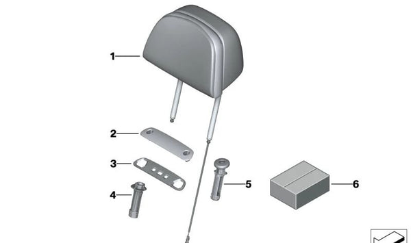 Reposacabezas Asiento de Confort Cuero para BMW G05, G06, G07 (OEM 52107497638). Original BMW