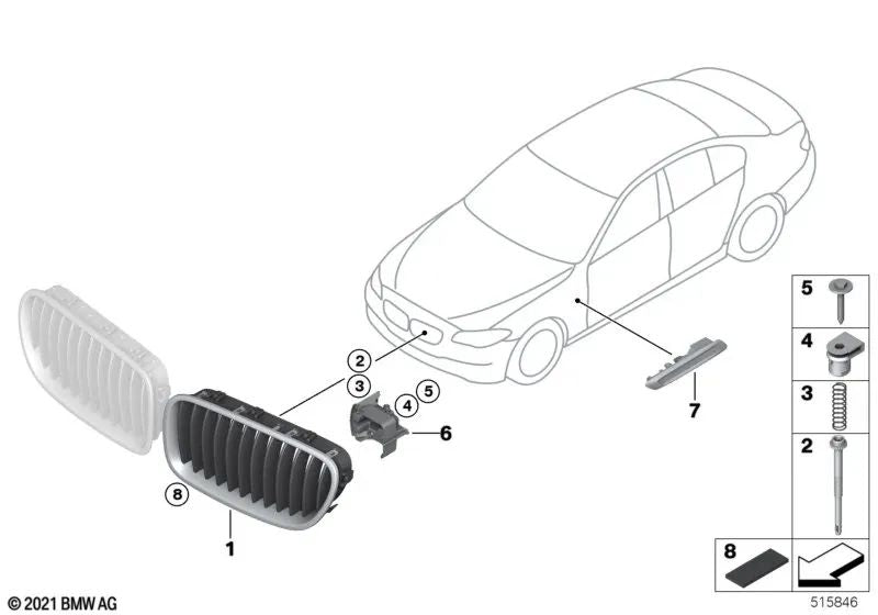 Adjusting Screw for BMW F07, F18, F10, F11, F06, F12, F01, F02 (OEM 07147220824). Original BMW.