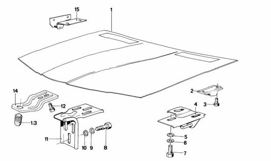 Retaining hook for BMW 6 Series E24 (OEM 41611843637). Original BMW