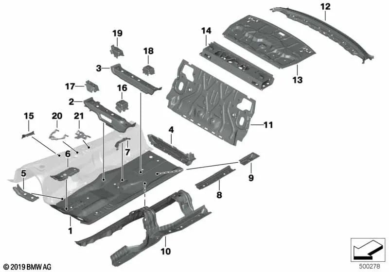 Front Left Seat Console for BMW 5 Series F90, G30, G31 6 Series G32 7 Series G11, G12 (OEM 41007401587). Original BMW