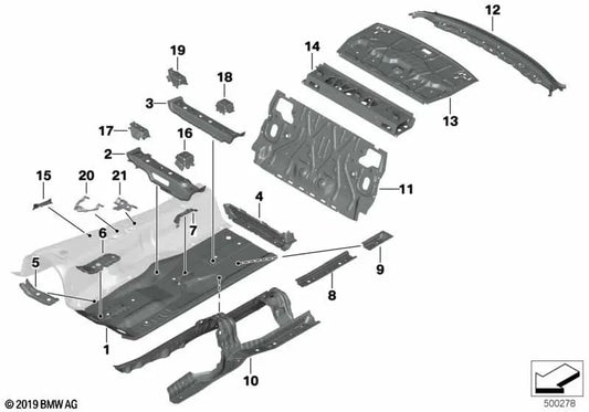 Links vorne Sitzkonsole für BMW 5 F90 -Serie, G30, G31 Serie 6 G32 Serie 7 G11, G12 (OEM 41007401587). Original BMW