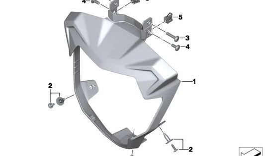 Cubierta de faros OEM 46638546234 para motos BMW F 800 R (K73) 2014-2019. Original BMW Motorrad.