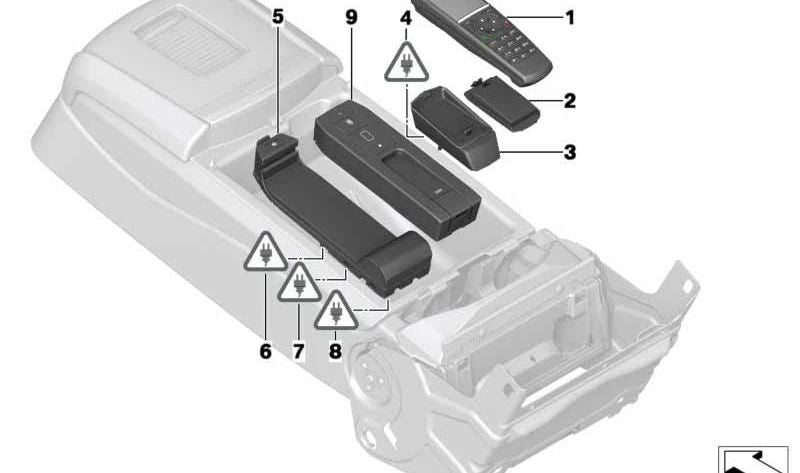 Base de carga Bluetooth para teléfono OEM 84109223773 para BMW F18, F01, F02, G11, G12. Compatible con modelos 520Li, 523Li, 525Li, 528Li. Original BMW.