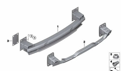 Soporte trasero parachoques OEM 51127294396 para BMW F15 X5. Original BMW.