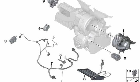 Calentador auxiliar OEM 64113422661 para MINI R55, R56, R57, R58, R59, R60, R61. Compatible con versiones Cooper, Cooper D y Cooper S. Original MINI.