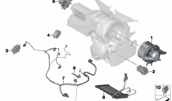 Calentador auxiliar OEM 64113422661 para MINI R55, R56, R57, R58, R59, R60, R61. Compatible con versiones Cooper, Cooper D y Cooper S. Original MINI.