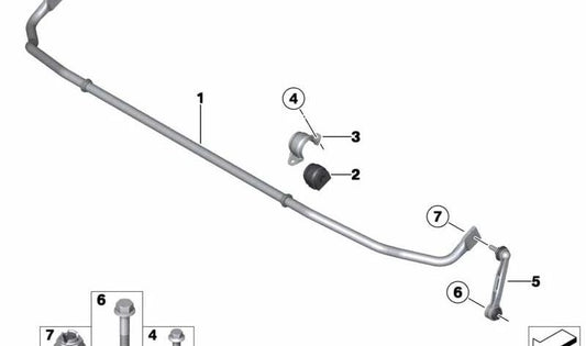 OEM Stabilisator Bar Support 33556791439 für BMW E81, E87, E90, E91, E92, E93. Original BMW.