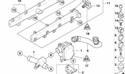 Abrazadera para BMW Serie 3 E90, E92, E93 (OEM 32111135522). Original BMW