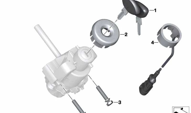 Anel de acabamento de trava de contato OEM 51258527139 para BMW Motorrad C600 Sport, C650 GT. Originais BMW Motorrad.