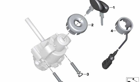 Anel de acabamento de trava de contato OEM 51258527139 para BMW Motorrad C600 Sport, C650 GT. Originais BMW Motorrad.