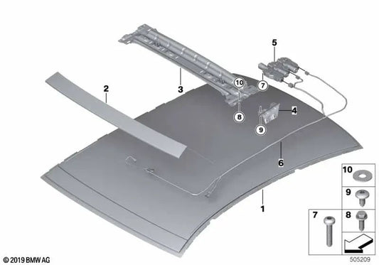 Panoramic Roof Drive for BMW G38, G12, G16 (OEM 67617416906). Original BMW