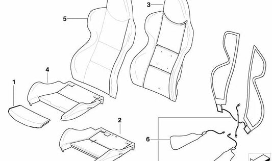 Rechte Ledersitzabdeckung OEM 52108040616 für BMW Z4 E85, E86. Farbe Sepang Hölle. Originaler BMW Ersatz.