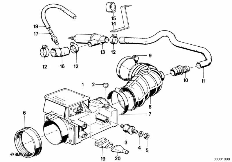 Manguera para BMW Serie 3 E30, Serie 5 E28 (OEM 11631278051). Original BMW.