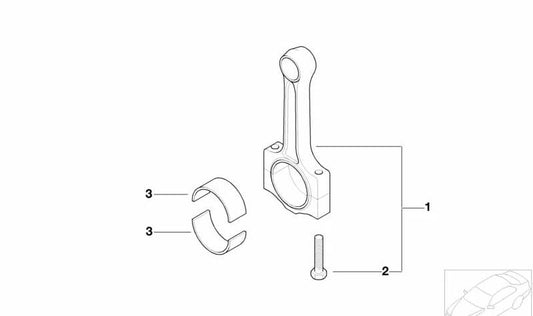 Semicojinete motor OEM 11241492122 para MINI R52, R53. Original MINI.