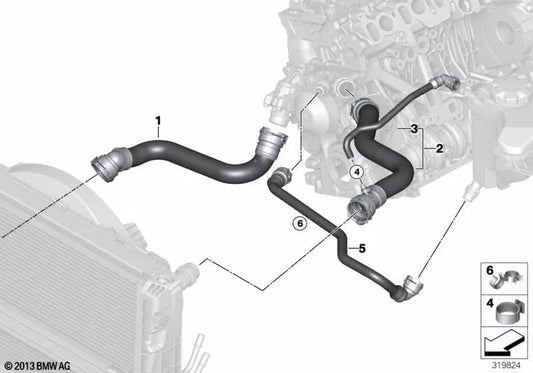 Radiador superior do BMW E81, E82, E87N (OEM 17127796869). BMW original